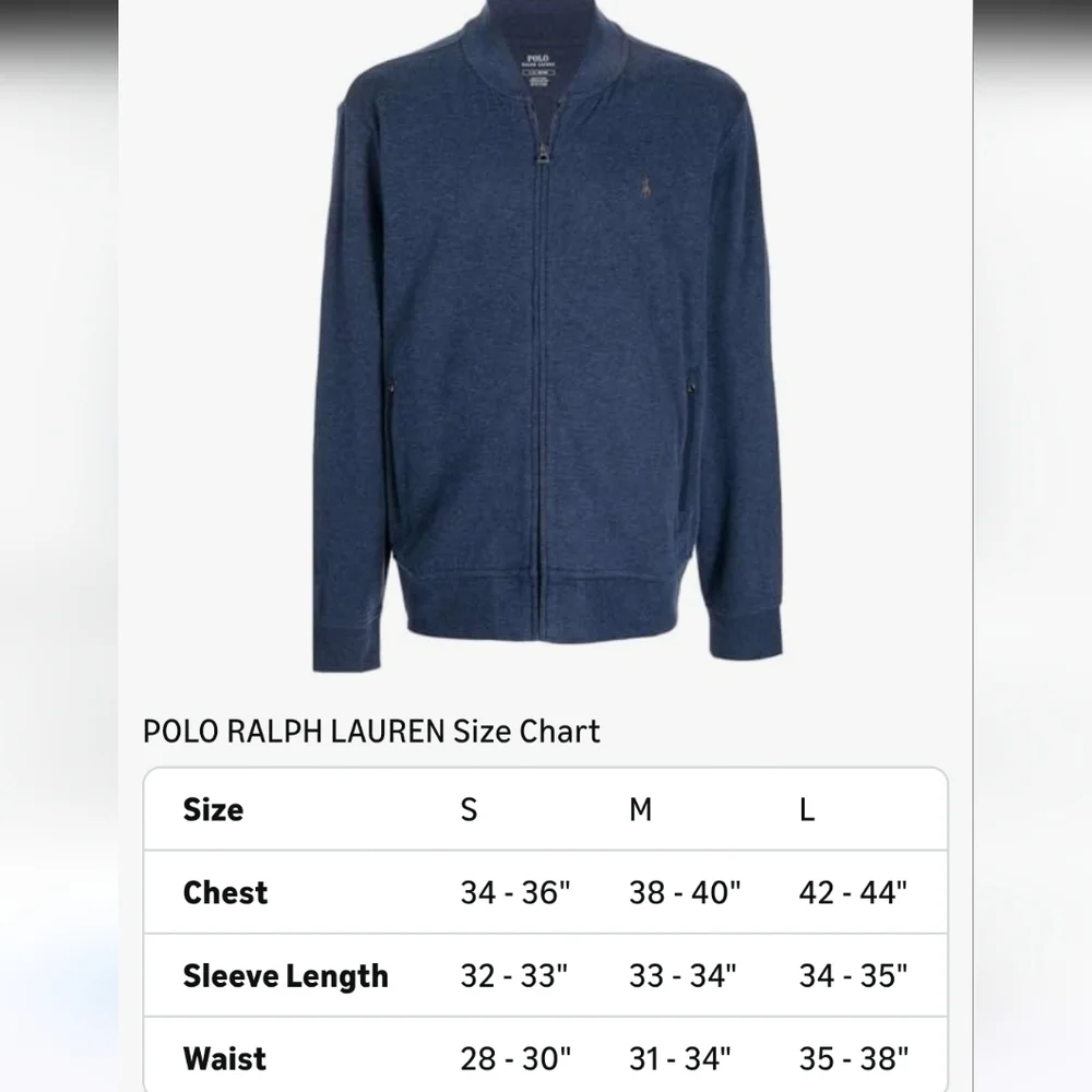 NWT Polo Ralph Lauren Double Knit Luxury Jersey Full Zip Sweater Men's size M